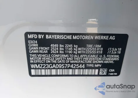 2025 Mini Countryman Cooper S из США, поврежденный, VIN WMZ23GA09S7P42544